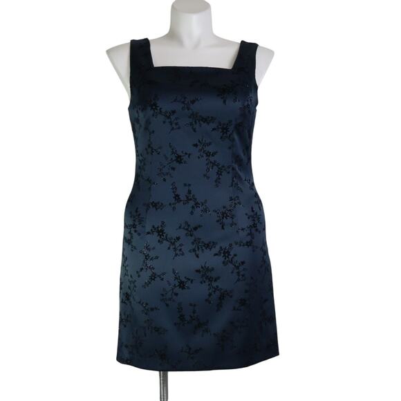 Vintage City Triangle Whimsigoth Satin Glitter Floral Mini Dress Goth Glam Party - Picture 2 of 15